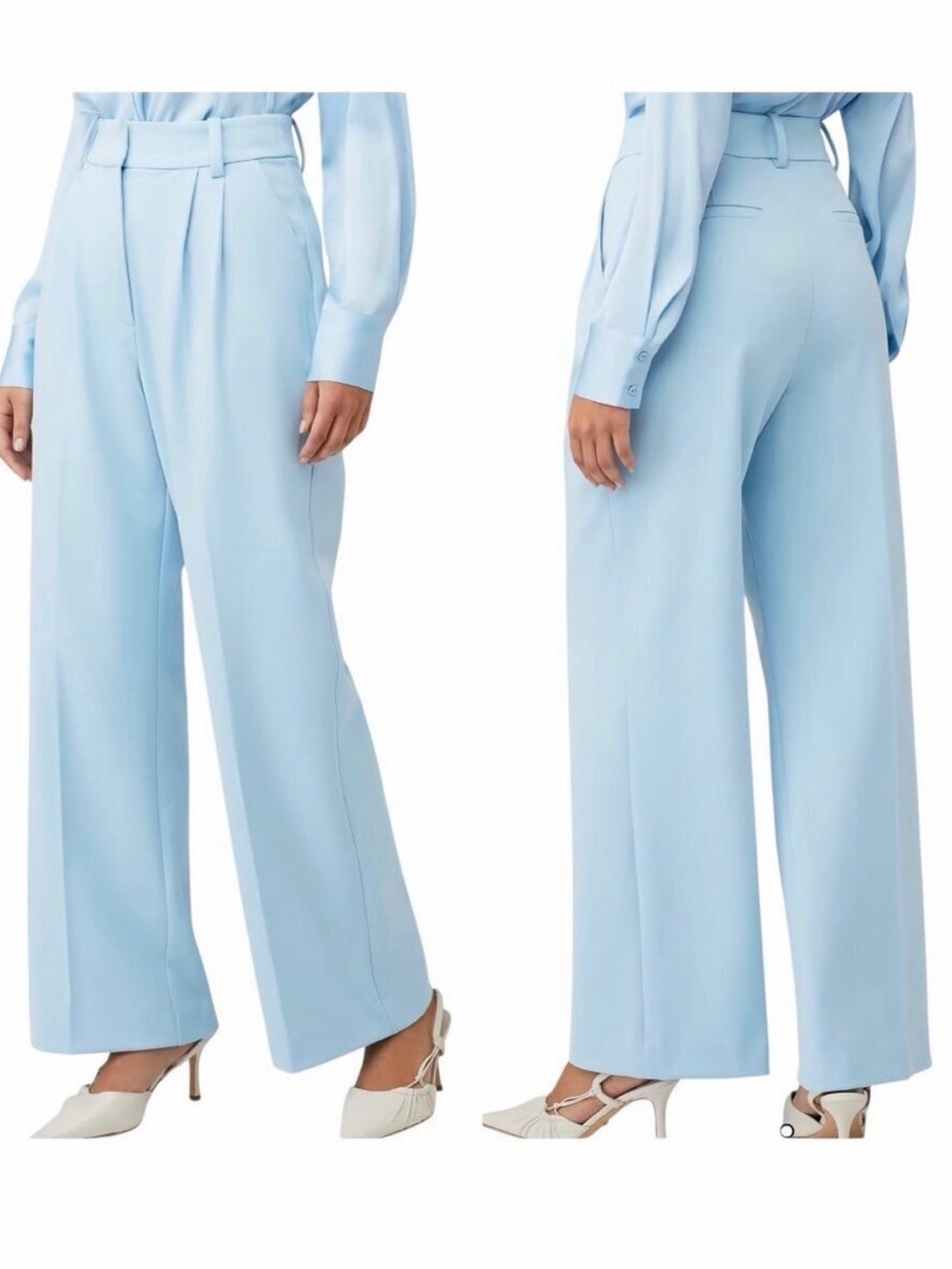 Favorite Daughter The Favorite Pant Sky Blue Wide Leg Trousers Size 10